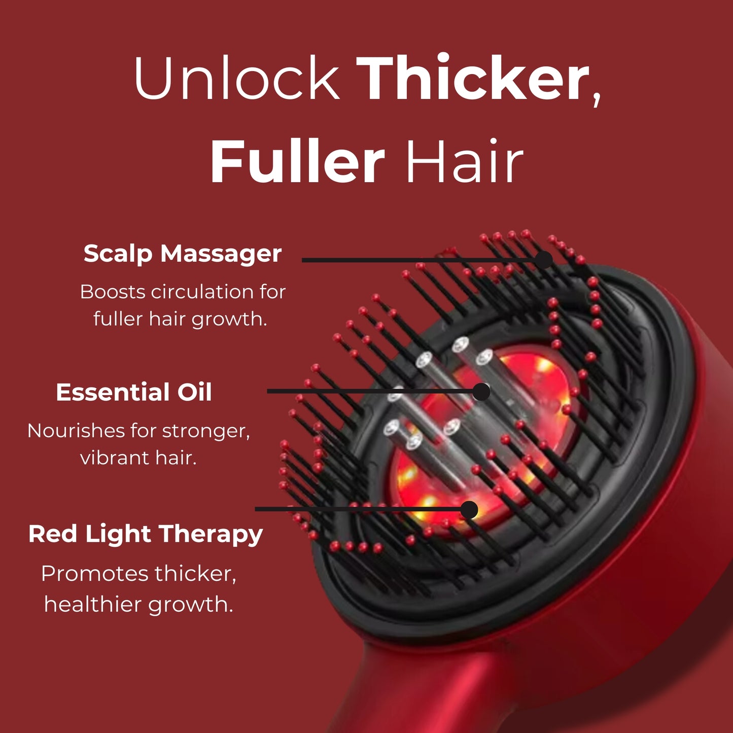 Lunn™ GlowRevive - Red Light Therapy Hair Massager